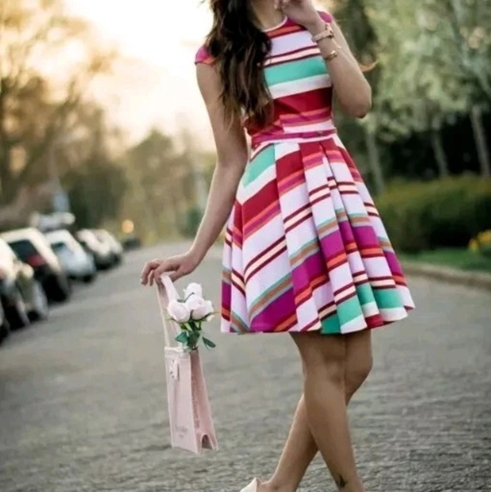 Ted Baker Pier Stripe Skater Dress - Picture 3 of 17